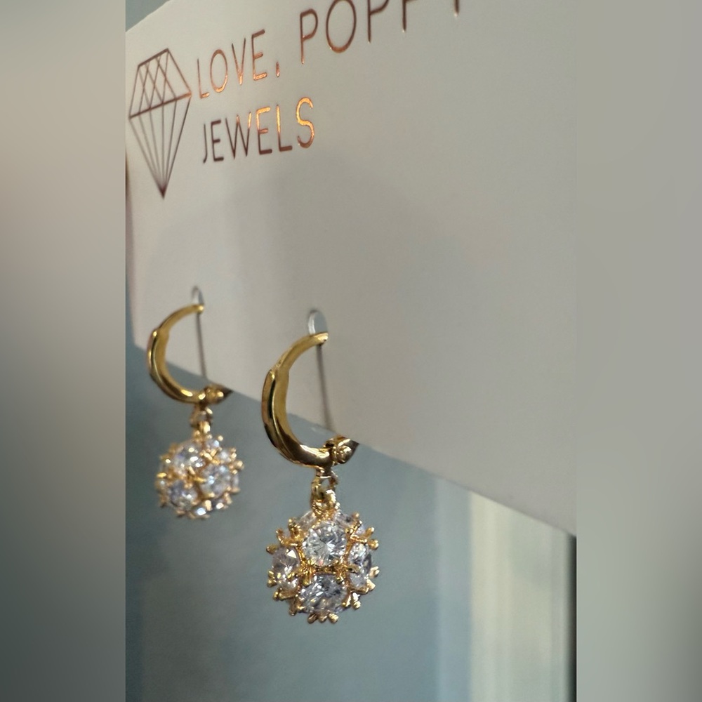 Love Poppy Jewels earrings, sparkle Huggies